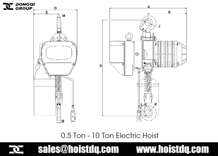 hook mounted electric chain hoist