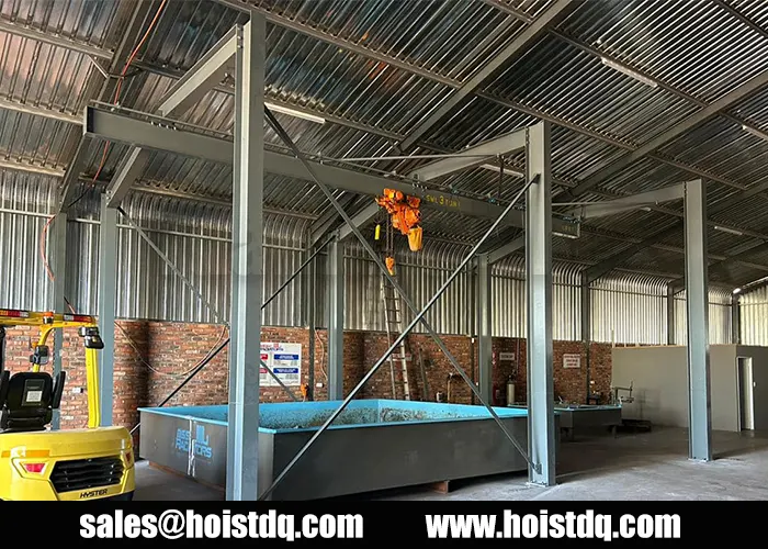 2 Ton I Beam Crane System for Saudi Arabia Maintenance Workshop 5 I beam monorail crane system supplier