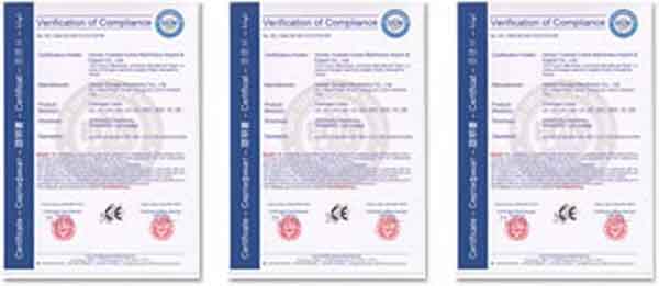 Lifting equipment production certificates