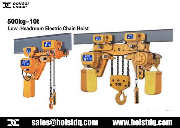 Low headroom Electric Chain Hoist Maximum Overhead Clearance