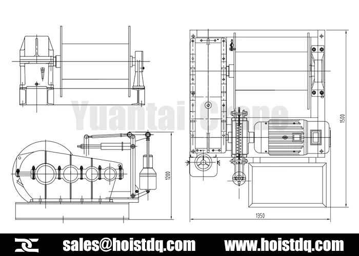 low speed 5 ton electric winch design