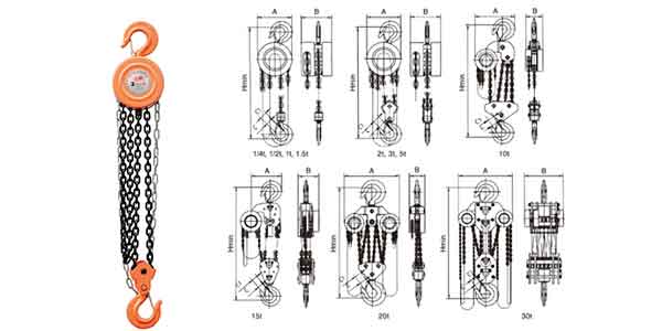 HS-Z series manual chain hoist and chain hoist drawings