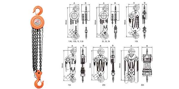 HS-Z series manual hoist and manual hoist drawings