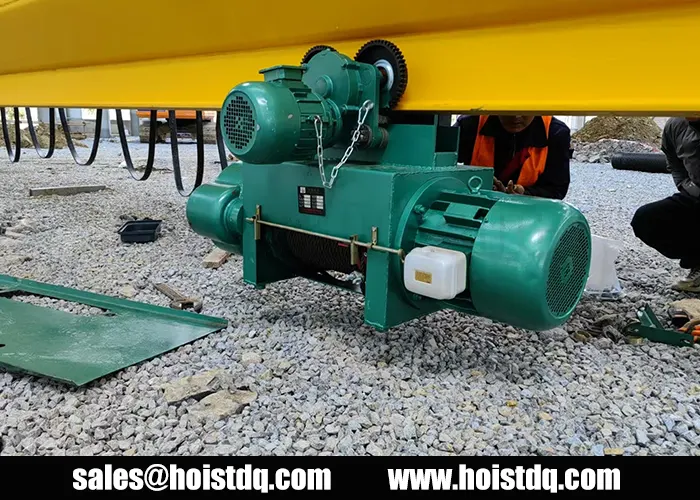 metallurgical hoist crane installed in foundry workshop