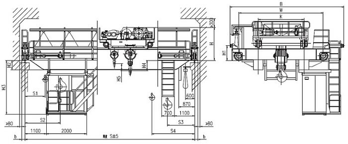 Explosion proof overhead travelling crane drawing