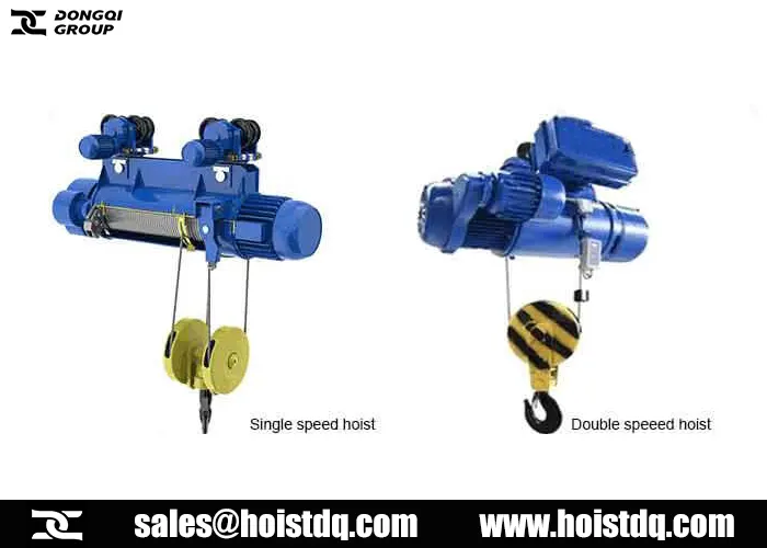 single and double speed wire rope hoist