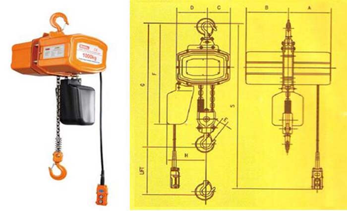 Single phase electric chain hoist