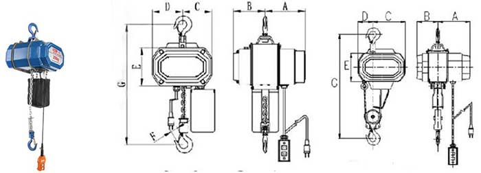 Single phase electric chain hoist 