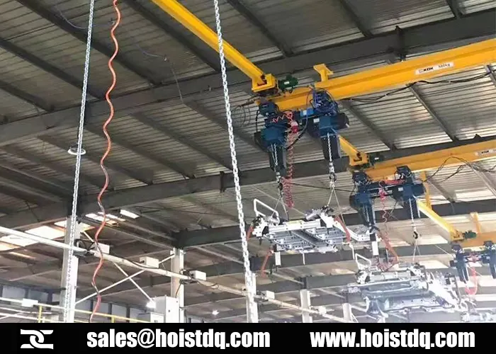 synchronized lifting with dual electric chain hoists