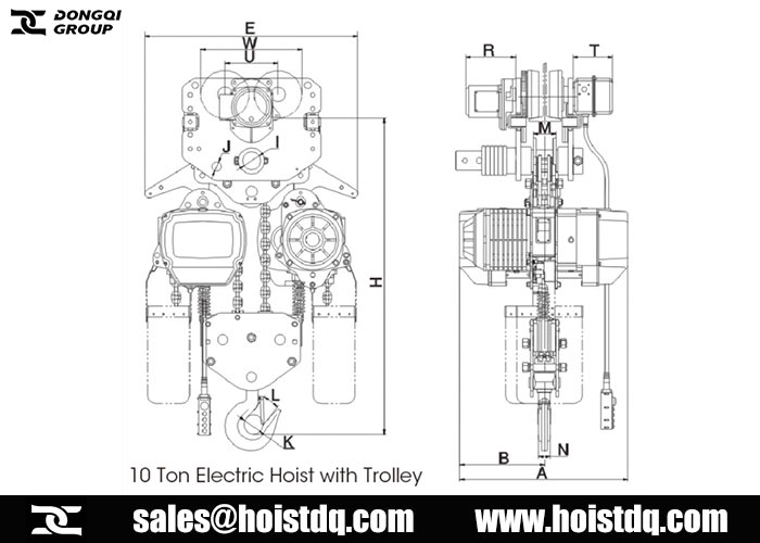 trolley mounted electric chain hoist