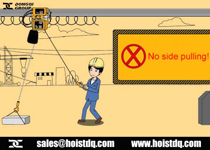 why to prevent side pulling on electric hoist