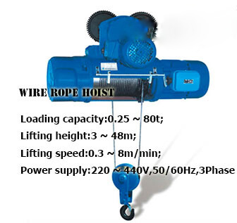 Wire rope electric hoist